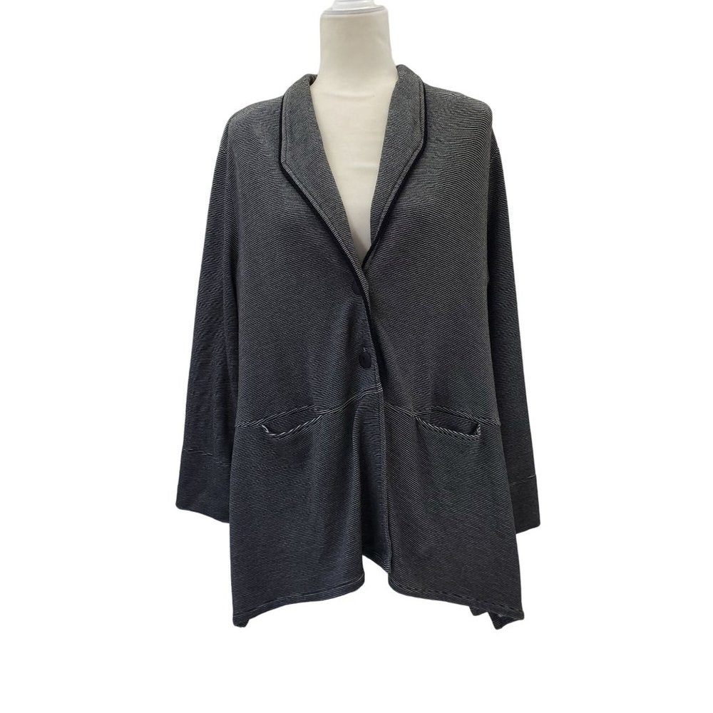 NEW KIYO Long Oversized Black Cardigan Sweater Cozy Buttons Relaxed Pockets S